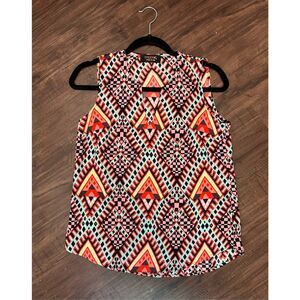 Renee C Geometric Blouse, Sz Small